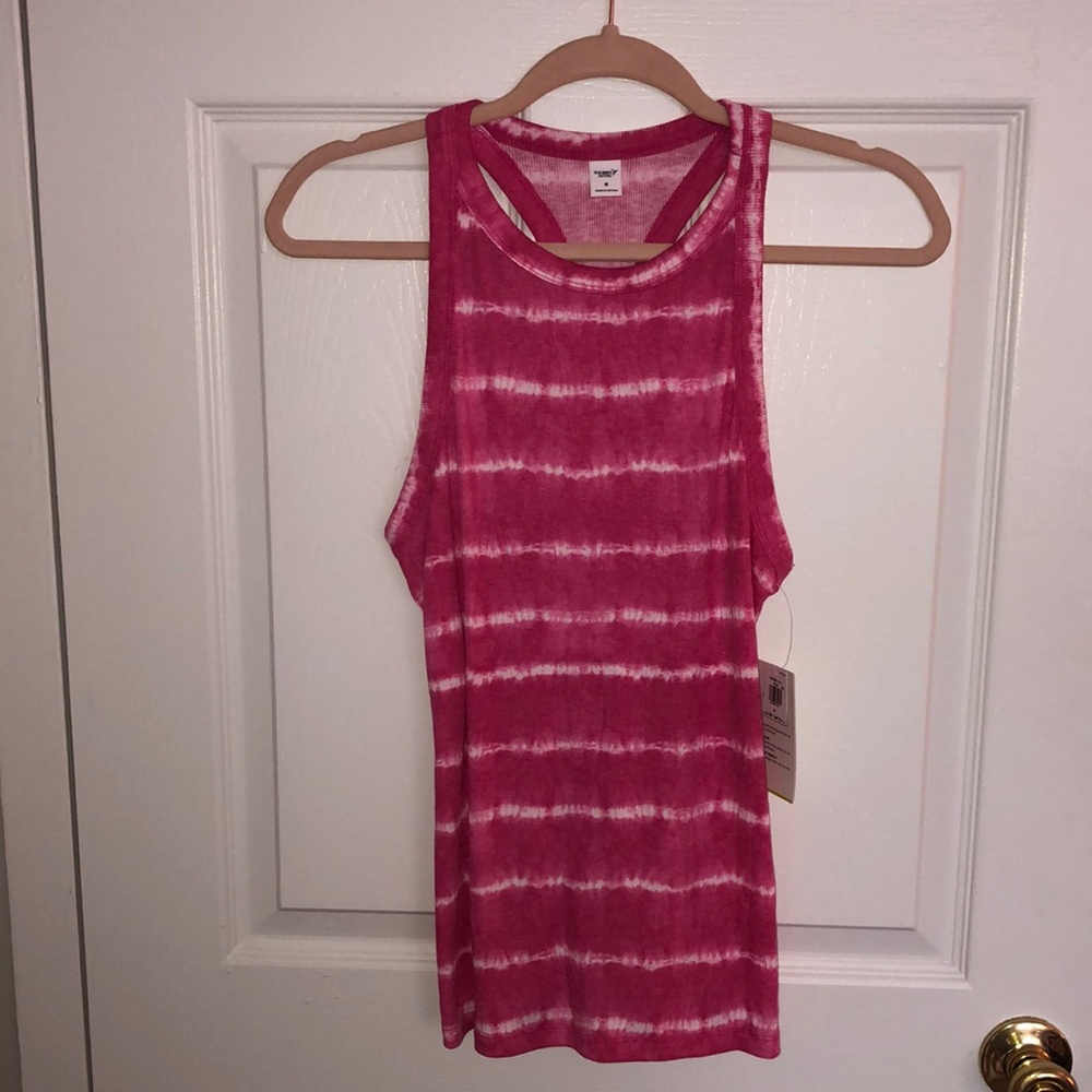 NWT Fitted Pink Tie Dye Athletic Tank Top